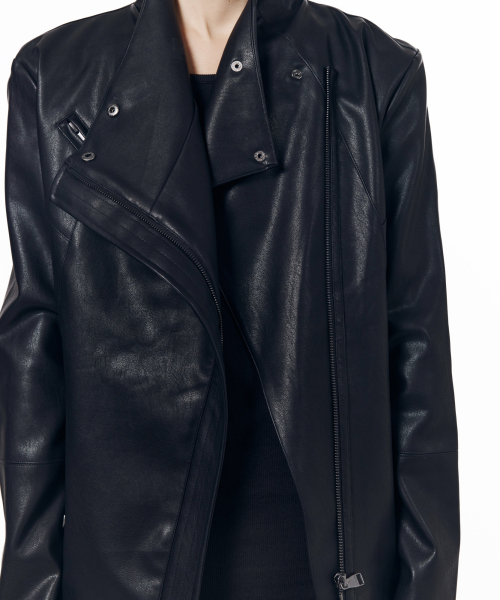 Biker Wrap Leather Jacket (Black)