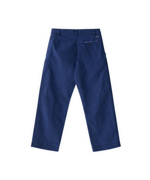 003 washed cotton crop pants in indigo