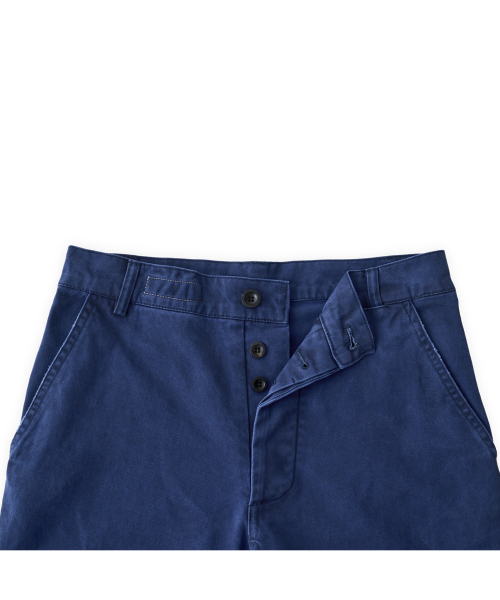 003 washed cotton crop pants in indigo