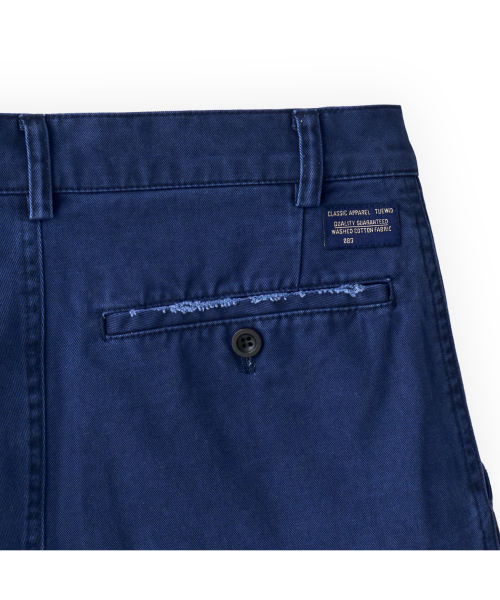 003 washed cotton crop pants in indigo