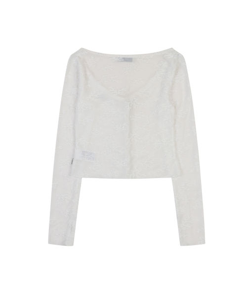 LACE TEXTURED SLEEVELESS SET [WHITE]