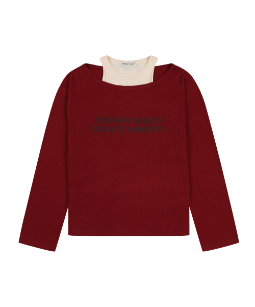 OFF-SHOULDER LOOSE FIT SET [RED]