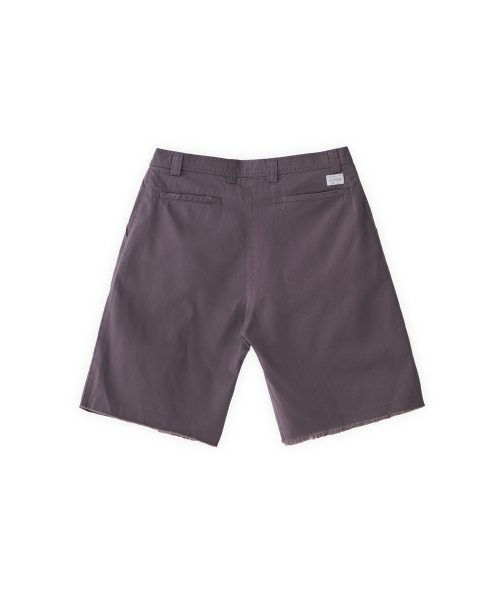 006 pleated Bermuda pants in washed purple