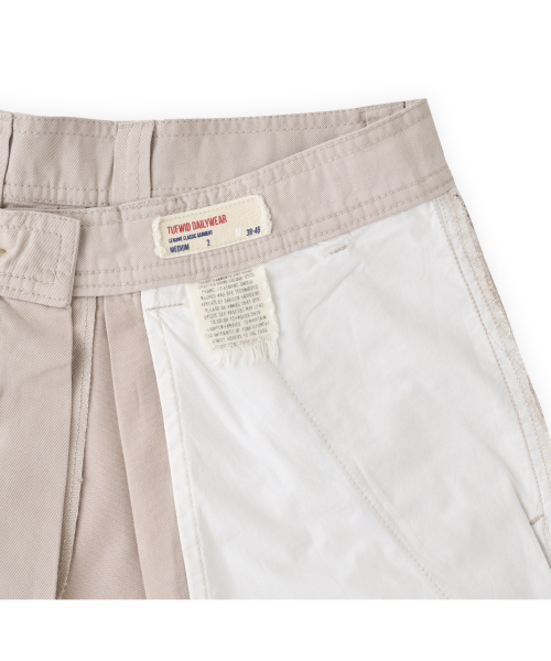 006 pleated Bermuda pants in washed fog grey