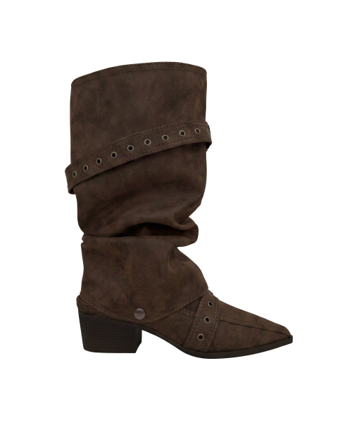 Wrinkled 2Way Stiletto Boots_Brown