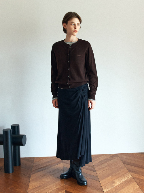 Twist Detail Asymmetric Skirt