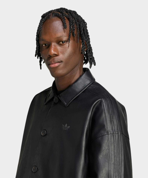 PLEATHER COAT BLACK