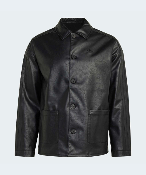 PLEATHER COAT BLACK
