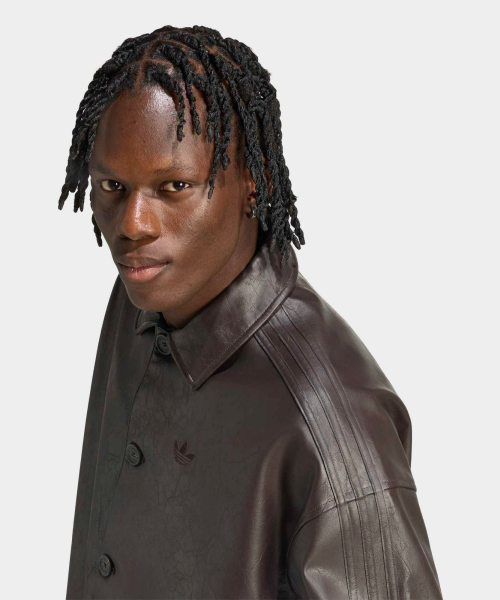 PLEATHER COAT NBROWN