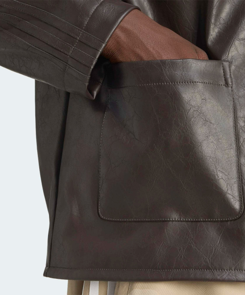 PLEATHER COAT NBROWN