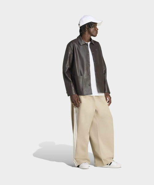 PLEATHER COAT NBROWN