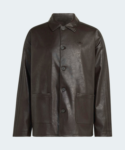 PLEATHER COAT NBROWN