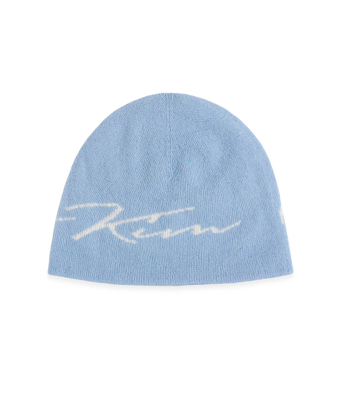MATIN LOGO SCRIPT BEANIE IN BLUE