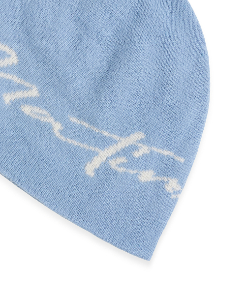 MATIN LOGO SCRIPT BEANIE IN BLUE
