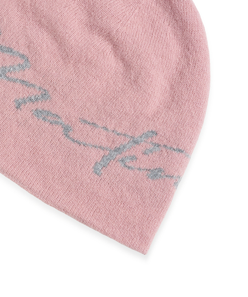 MATIN LOGO SCRIPT BEANIE IN PINK