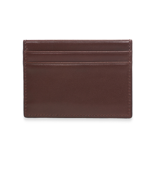 EMBOSSED LOGO CARD WALLET IN BROWN