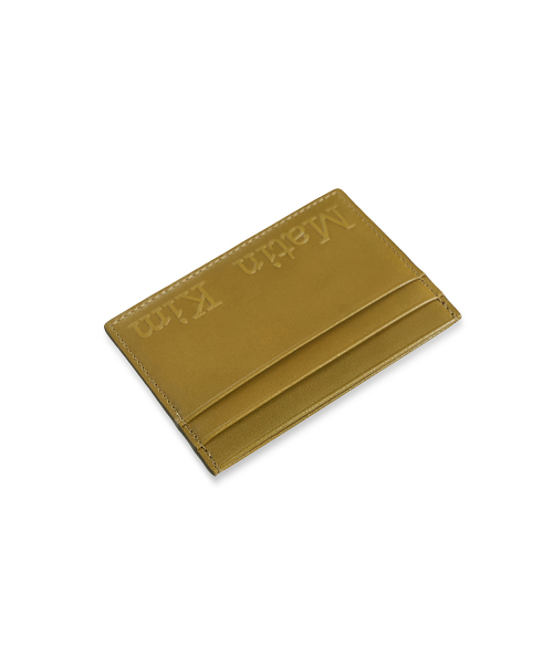 EMBOSSED LOGO CARD WALLET IN OLIVE