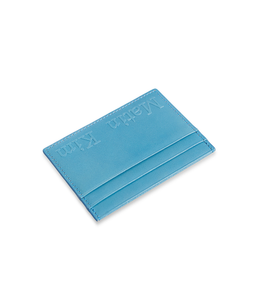 EMBOSSED LOGO CARD WALLET IN BLUE
