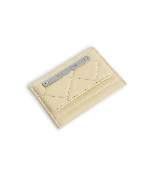 PUFF QUILT CARD WALLET IN BUTTER