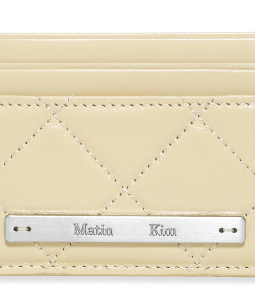 PUFF QUILT CARD WALLET IN BUTTER