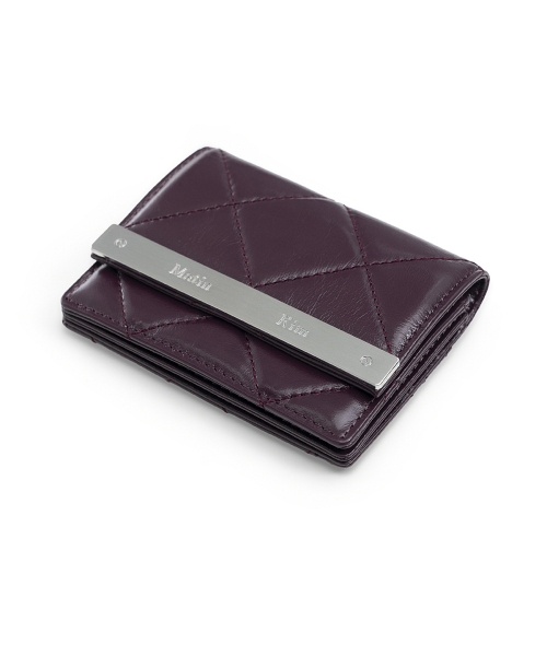 PUFF QUILT WALLET IN WINE