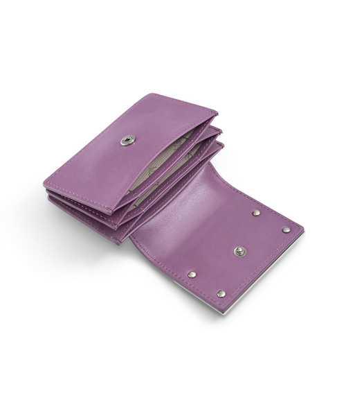 VINTAGE ACCORDION WALLET IN SMOKE VIOLET