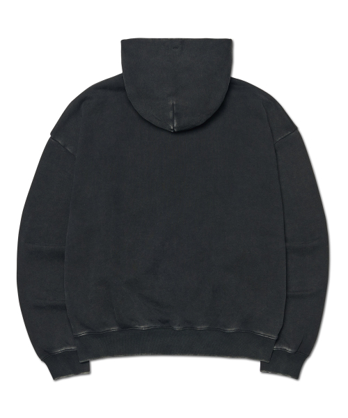 DARK CREST HOODED ZIP-UP - WASHED BLACK