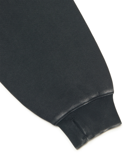 DARK CREST HOODED ZIP-UP - WASHED BLACK