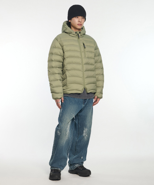 PAINT BRUSHED DENIM PANTS - WASHED BLUE
