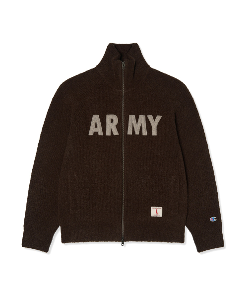 헤리티지 ARMY 부클 니트 집업 Brown