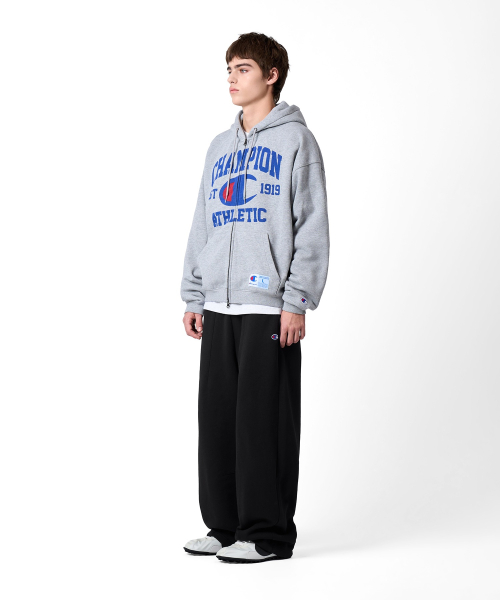 로고 벌룬핏 기모 후드 집업 Medium Grey