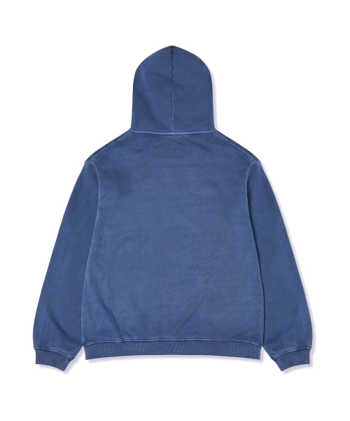 로고 벌룬핏 다잉 후드 집업 Blue