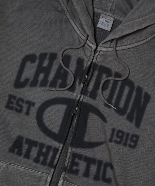 로고 벌룬핏 다잉 후드 집업 Charcoal