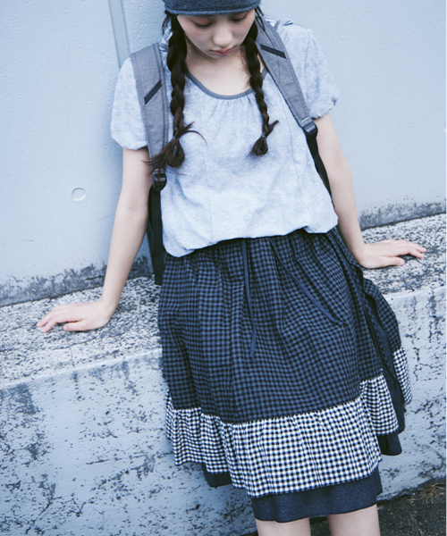 Check Layered Skirt (Charcoal)