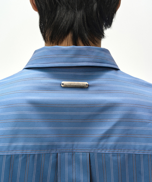 SLEEVE LAYERED STRIPE SHIRT (BLUE STRIPE)