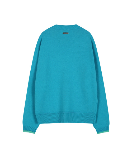UNISEX LAYERED V-NECK SWEATER (SKY BLUE)