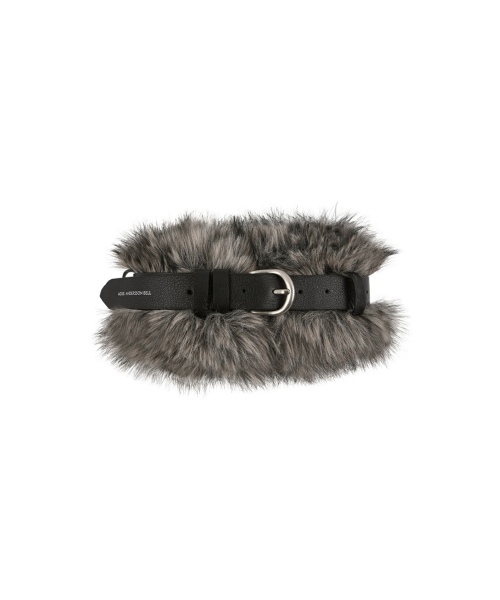BELTED FUR SHORT MUFFLER (GREY)