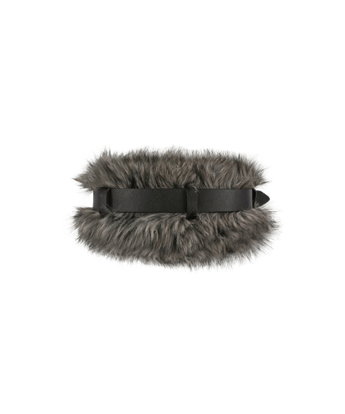 BELTED FUR SHORT MUFFLER (GREY)