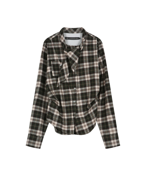 TARTAN SCARF-TIE SHIRT (GREEN)