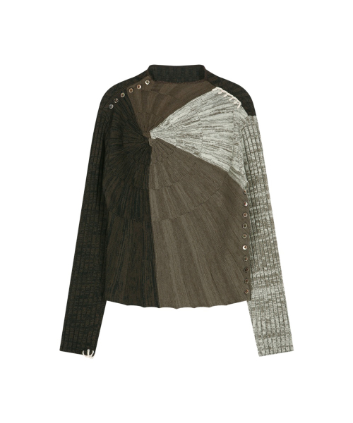 ASYMMETRIC TWIST BUTTON TOP (MULTI)