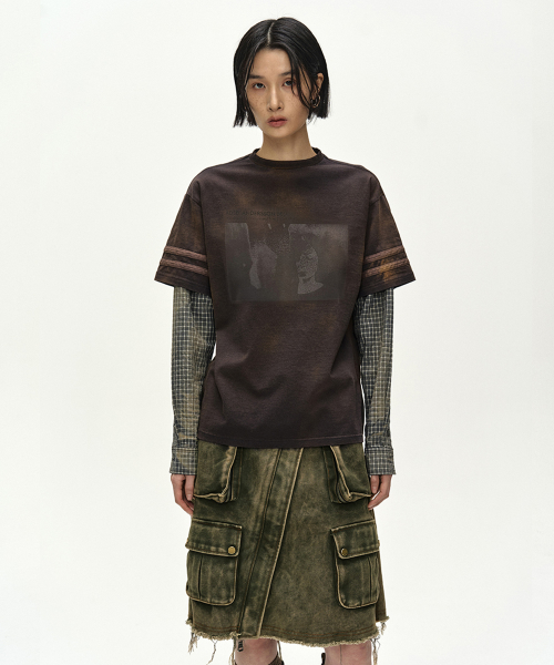 CARGO POCKET WRAP SKIRT (KHAKI)