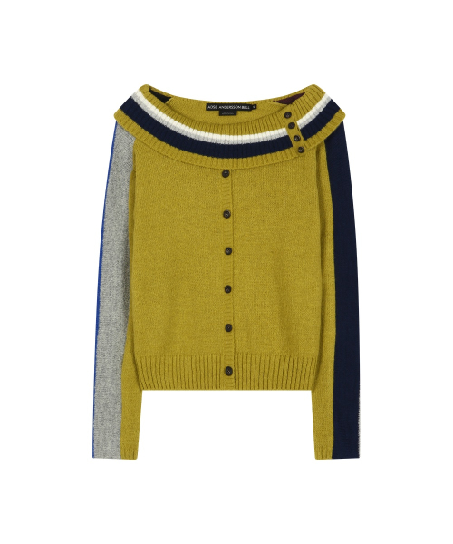 DRAPED SHAWL KNIT TOP (YELLOW)