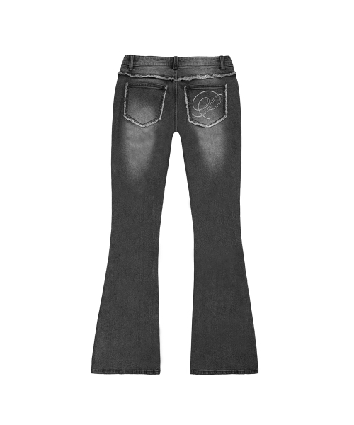 Raven Fringe Bootcut Pants_Black