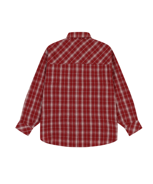 CHECK OVERFIT SHIRTS [RED]