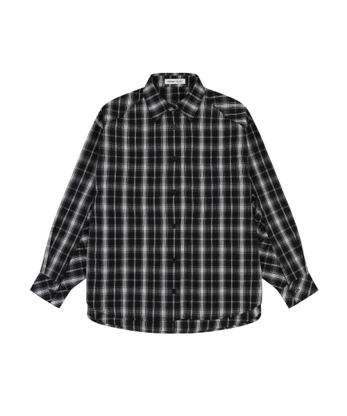 CHECK OVERFIT SHIRTS [BLACK]