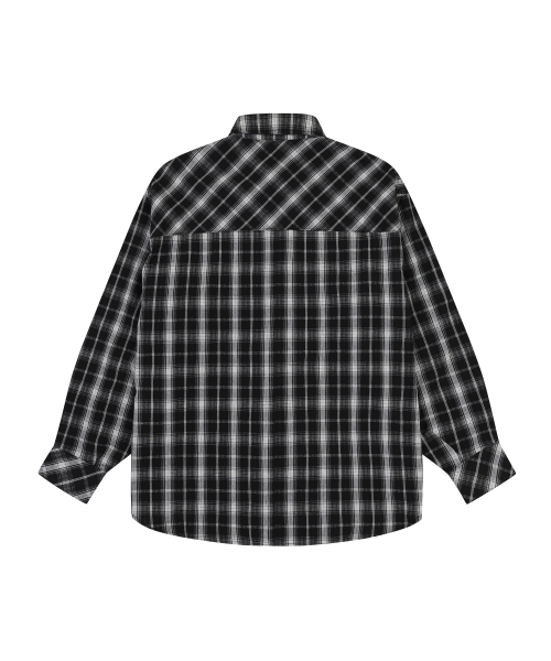 CHECK OVERFIT SHIRTS [BLACK]
