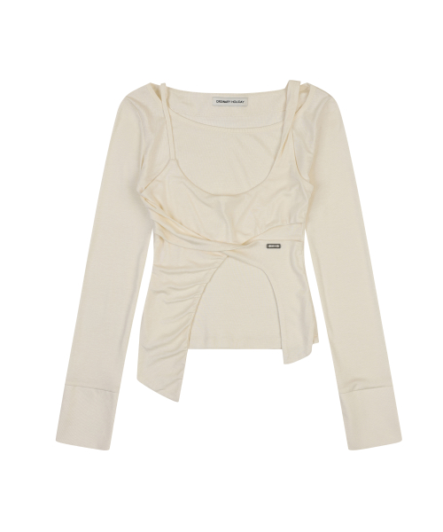 LAYERED JERSEY T-SHIRT [IVORY]