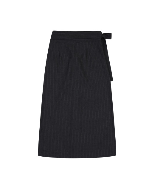 STRIPE MAXI SKIRT [CHARCOAL]