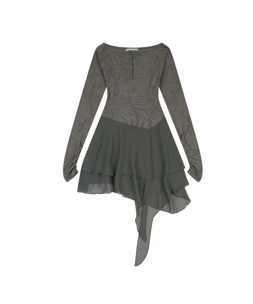 VINTAGE FLARE DRESS [GRAY]