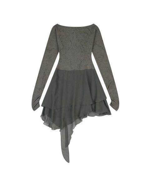 VINTAGE FLARE DRESS [GRAY]